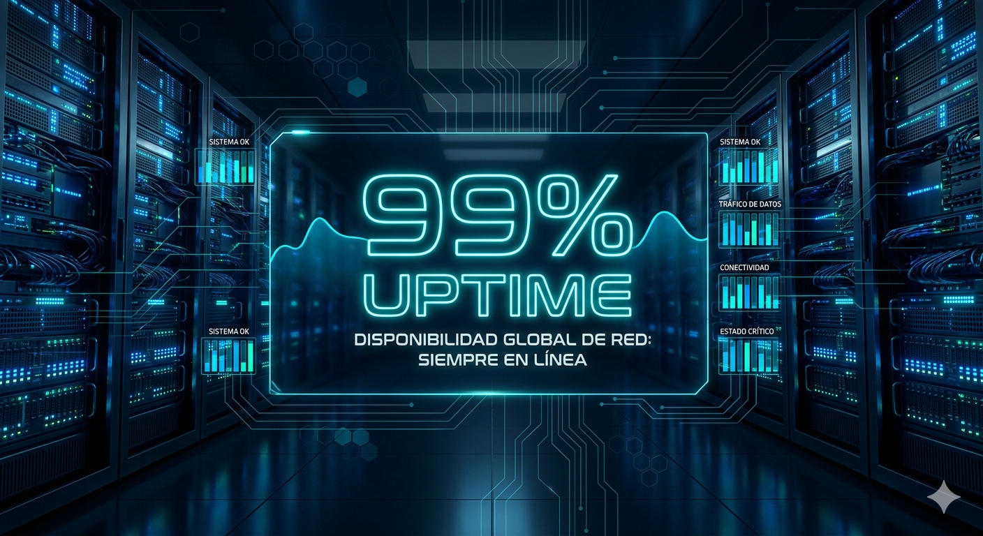 99.9% uptime garantizado, disponibilidad de servicios cloud - Infraestructura de alta disponibilidad para empresas